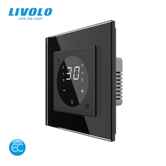 Termostat inteligent (EC) pentru podea calda cu senzor extern LIVOLO, Negru