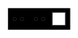 Панель для двух сенсорных выключателей и розетки Livolo, 4 клавиши (2+2+0), стекло, цвет Черный