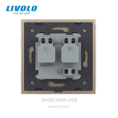 Розетка Livolo 1 модуль Золотой