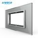 Panou din sticlă Livolo pentru doză pătrată, cadru modular 90&times;45 mm, 4 module, Gri