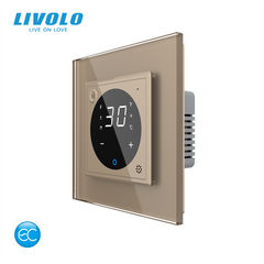 Termostat inteligent (EC) pentru podea calda cu senzor extern LIVOLO, Auriu