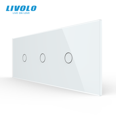 Сенсорный выключатель Livolo, 1+1+1 клавиша, для квадратного подрозетника 7M, Белый