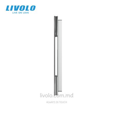 Панель для трех сенсорных выключателей Livolo, 4 клавиши (1+1+2), стекло, цвет Серый