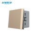 Modul &icirc;ntrerupător mecanic cu revenire Livolo, 1 clapă, 45&times;45 mm, Auriu