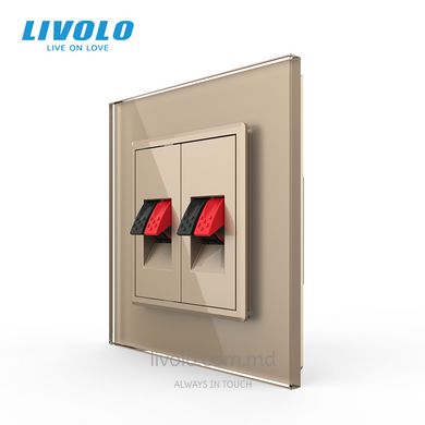 Priză dublă Hi-Fi audio Livolo, Auriu