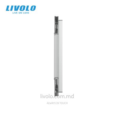 Рамка для розетки Livolo 3 поста, стекло, цвет Серый