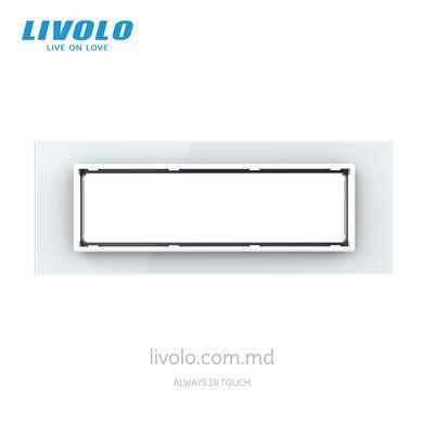 Стеклянная панель Livolo для квадратного подрозетника, модульная рамка 157,5&times;45 мм, 7 модулей, Белая