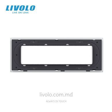 Стеклянная панель Livolo для квадратного подрозетника, модульная рамка 157,5&times;45 мм, 7 модулей, Белая