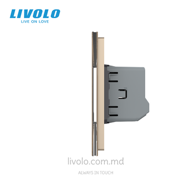 Сенсорный выключатель Livolo 2+2+2+2 клавиши, 4 поста, Золотой