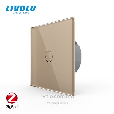 Сенсорный выключатель Livolo ZigBee (Wi-Fi) 1 клавиша 1 пост Золотой