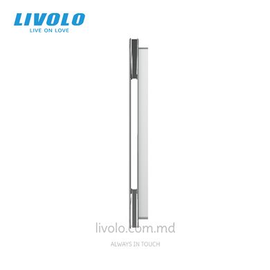 Панель для двух сенсорных выключателей Livolo, 3 клавиши (1+2), стекло, цвет Серый