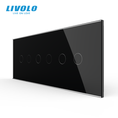 Сенсорный выключатель Livolo, 2+2+2 клавиши, для квадратного подрозетника 7M, Чёрный