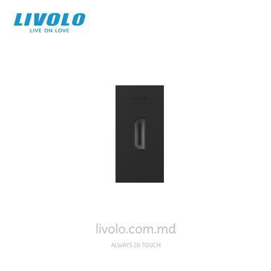 Модуль розетки HDMI Livolo , цвет Черный