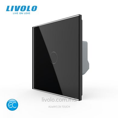 Умный сенсорный выключатель Livolo, протокол ЕС, 1 клавиша, Черный, Черный
