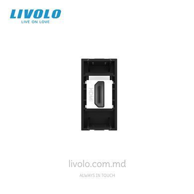 Модуль розетки HDMI Livolo , цвет Черный