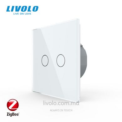 Сенсорный выключатель Livolo ZigBee (Wi-Fi) 2 клавиши 1 пост Белый