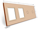 Панель для двух сенсорных выключателей и двух розеток Livolo, 2 клавиши (1+1+0+0), стекло, цвет Золотой
