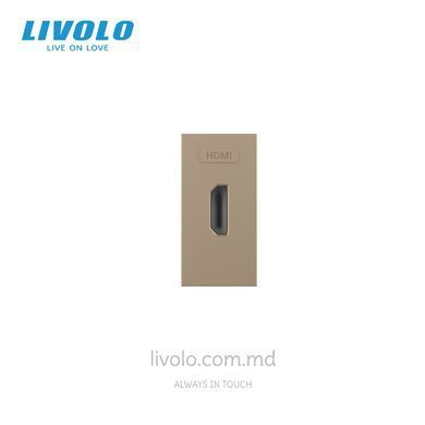 Modul priză tip HDMI Livolo, Auriu