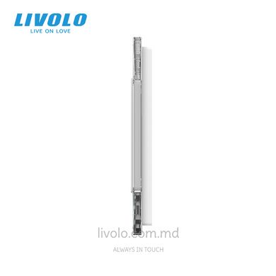 Рамка для розетки Livolo 5 постов, стекло, цвет Белый
