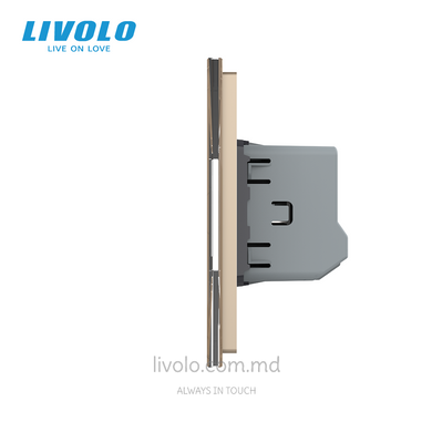 Сенсорный выключатель Livolo 2+2+2+2+2 клавиши, 5 постов, Золотой