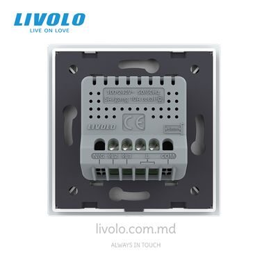 Întrerupător inteligent tactil Livolo, protocol EC, 2 clape, Alb, Alb