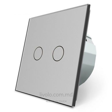 Сенсорный выключатель Livolo ZigBee (Wi-Fi) 2 клавиши 1 пост Серый