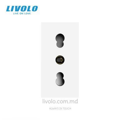 Модуль розетки типа L Livolo, итальянский стандарт, Белый