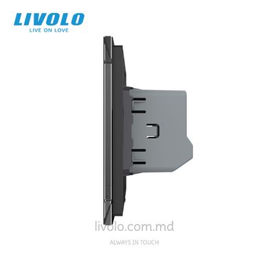 Умный сенсорный выключатель Livolo, протокол ЕС, 2 клавиши, Черный, Черный