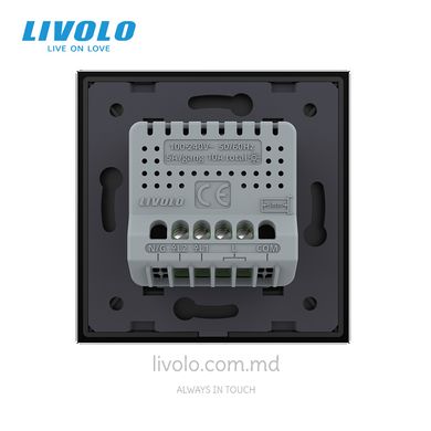 Умный сенсорный выключатель Livolo, протокол ЕС, 2 клавиши, Черный, Черный