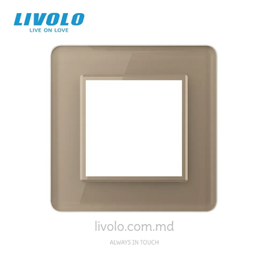 Ramă pentru priză Livolo, 1 post, Auriu 2.5D