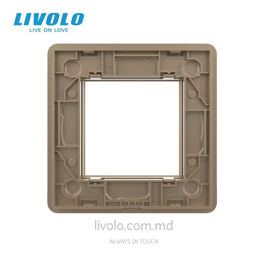 Ramă pentru priză Livolo, 1 post, Auriu 2.5D