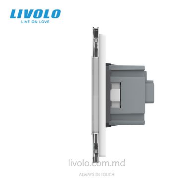 Розетка Livolo 3 модуля Белый