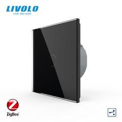 Сенсорный проходной выключатель Livolo ZigBee (Wi-Fi) 1 клавиша 1 пост Черный