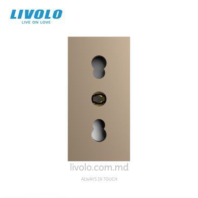 Модуль розетки типа L Livolo, итальянский стандарт, Золотой
