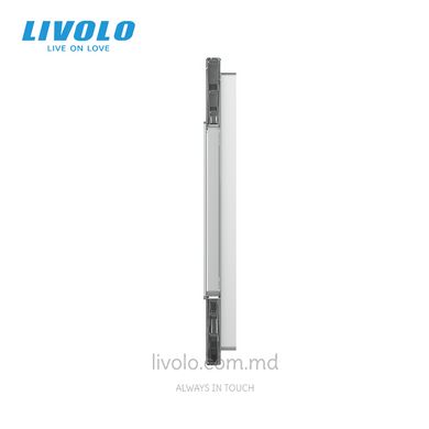 Рамка для розетки Livolo 5 постов, стекло, цвет Серый