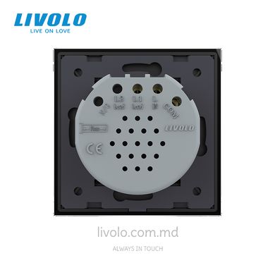 Сенсорный проходной выключатель Livolo ZigBee (Wi-Fi) 1 клавиша 1 пост Черный