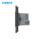Сенсорный выключатель Livolo 2 клавиши + 1 розетка с USB-C, 2 поста, Черный