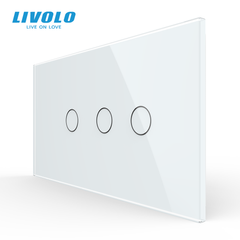 Сенсорный выключатель Livolo, 1+2 клавиши, для квадратного подрозетника 4M, Белый