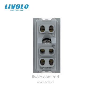 Modul priză tip L Livolo, standard italian, Gri