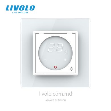Терморегулятор пола сенсорный с выносным датчиком Livolo, стекло, цвет Белый, Белый