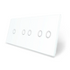 Панель для трех сенсорных выключателей Livolo, 5 клавиш (1+2+2), стекло, цвет Белый