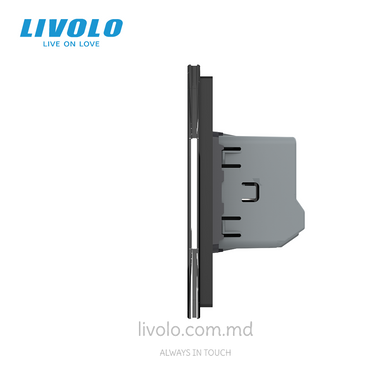 Сенсорный выключатель Livolo 1+1+1+2 клавиши, 4 поста, Черный