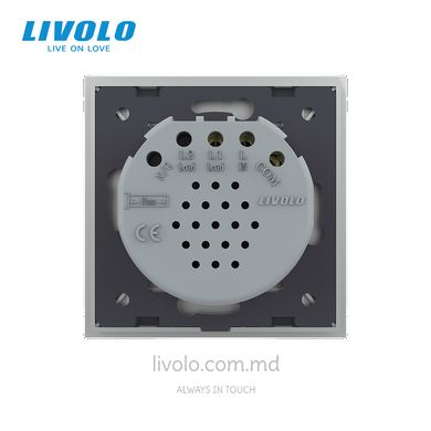 Сенсорный проходной выключатель Livolo ZigBee (Wi-Fi) 1 клавиша 1 пост Серый
