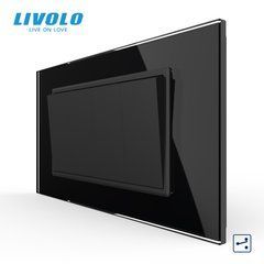 Механический проходной выключатель Livolo, 2+2 клавиши, для квадратного подрозетника 4M, Черный