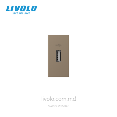 Модуль розетки USB-A Livolo, 10W, цвет Золотой