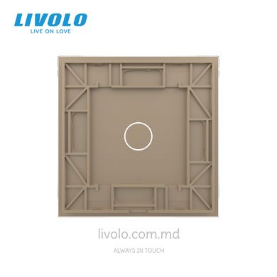 Панель для сенсорного выключателя Livolo, 1 клавиша, стекло, цвет Золотой
