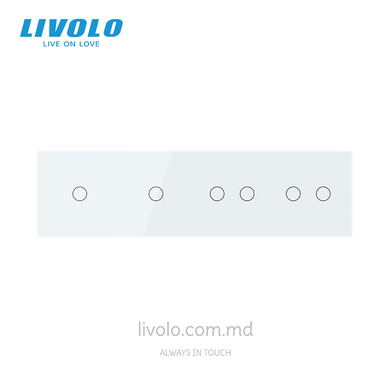 &Icirc;ntrerupător tactil Livolo 1+1+2+2 clape, 4 posturi, Alb
