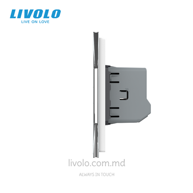&Icirc;ntrerupător tactil Livolo 1+1+2+2 clape, 4 posturi, Alb
