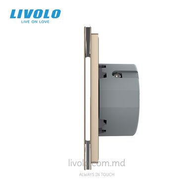Сенсорный выключатель Livolo 4 клавиши (2+2), 2 поста Золотой