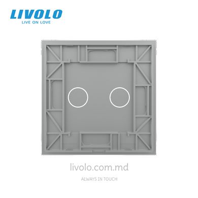 Панель для сенсорного выключателя Livolo, 2 клавиши, стекло, цвет Серый